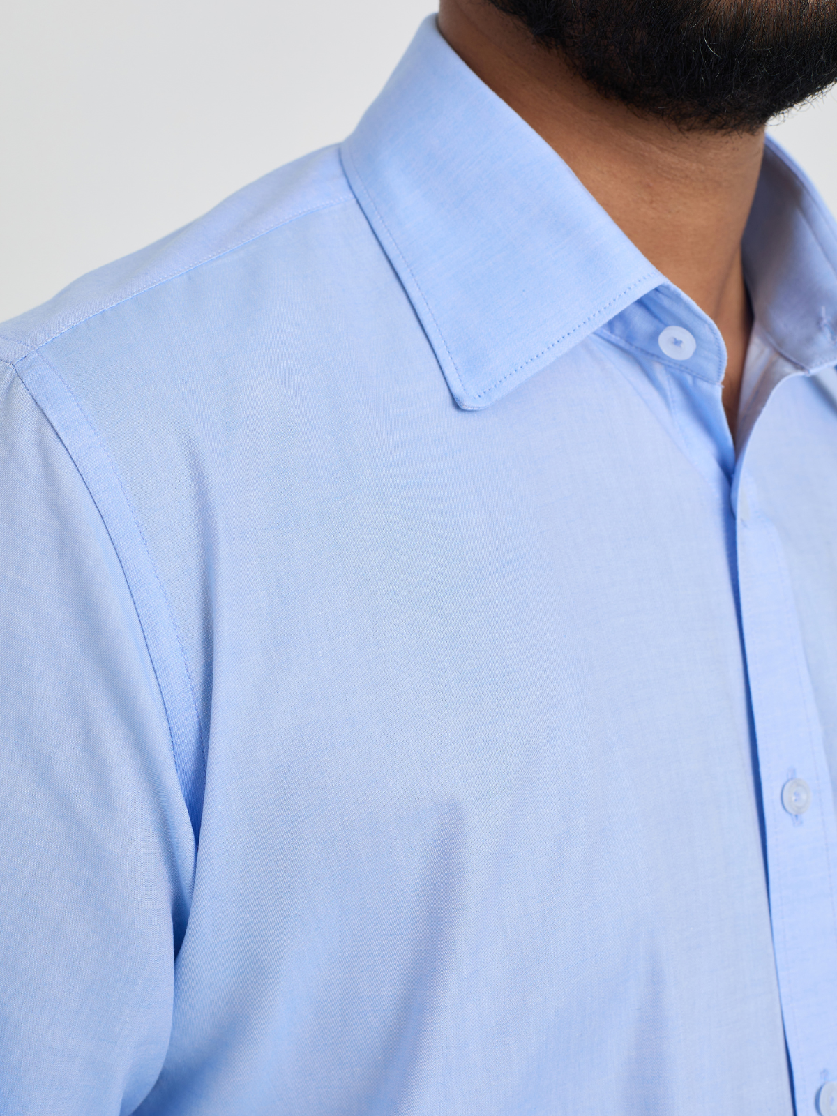 Sky Blue Textured Formal Shirt