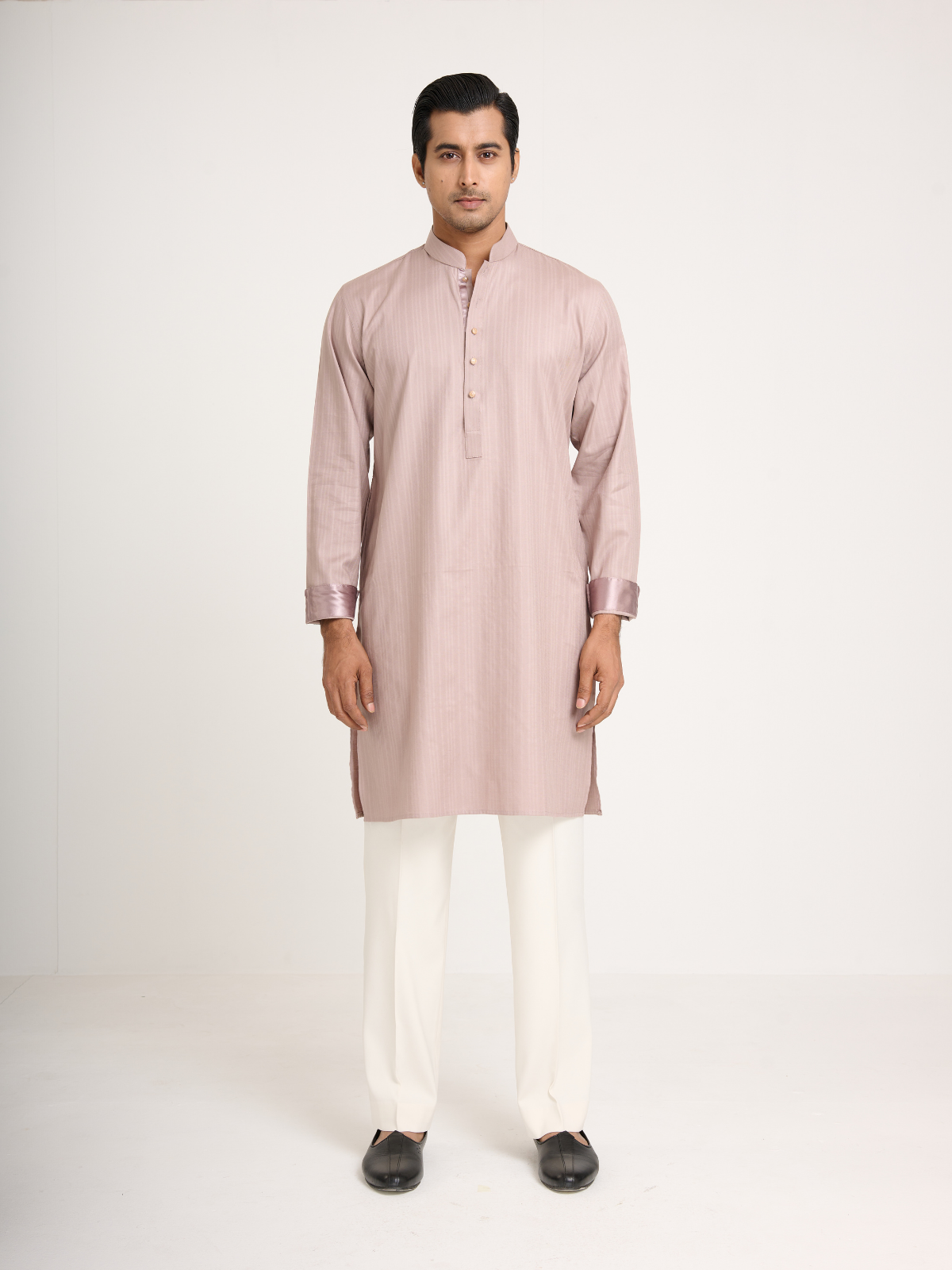 Mauve Self Print Kurta