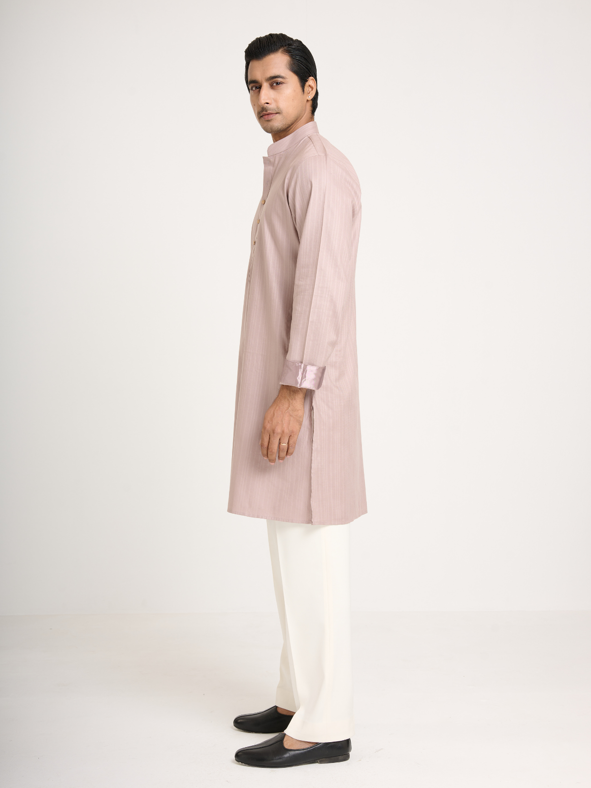 Mauve Self Print Kurta