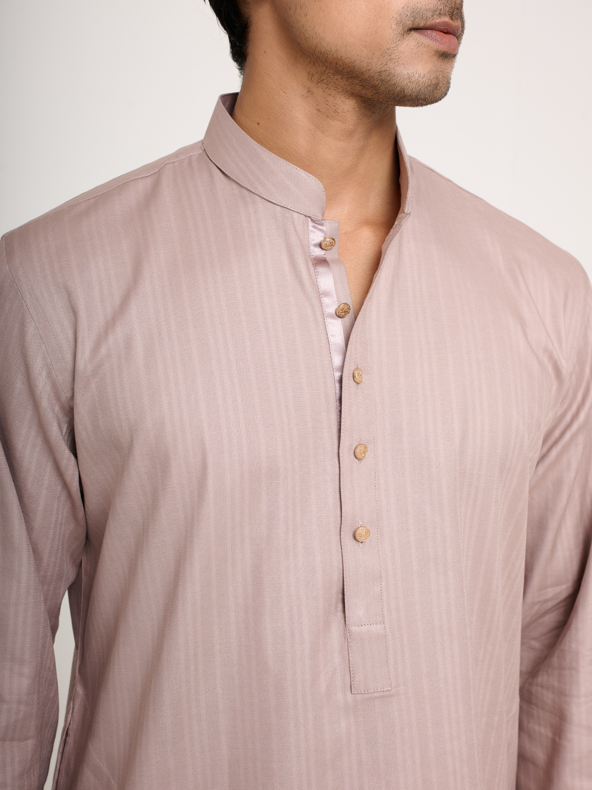 Mauve Self Print Kurta