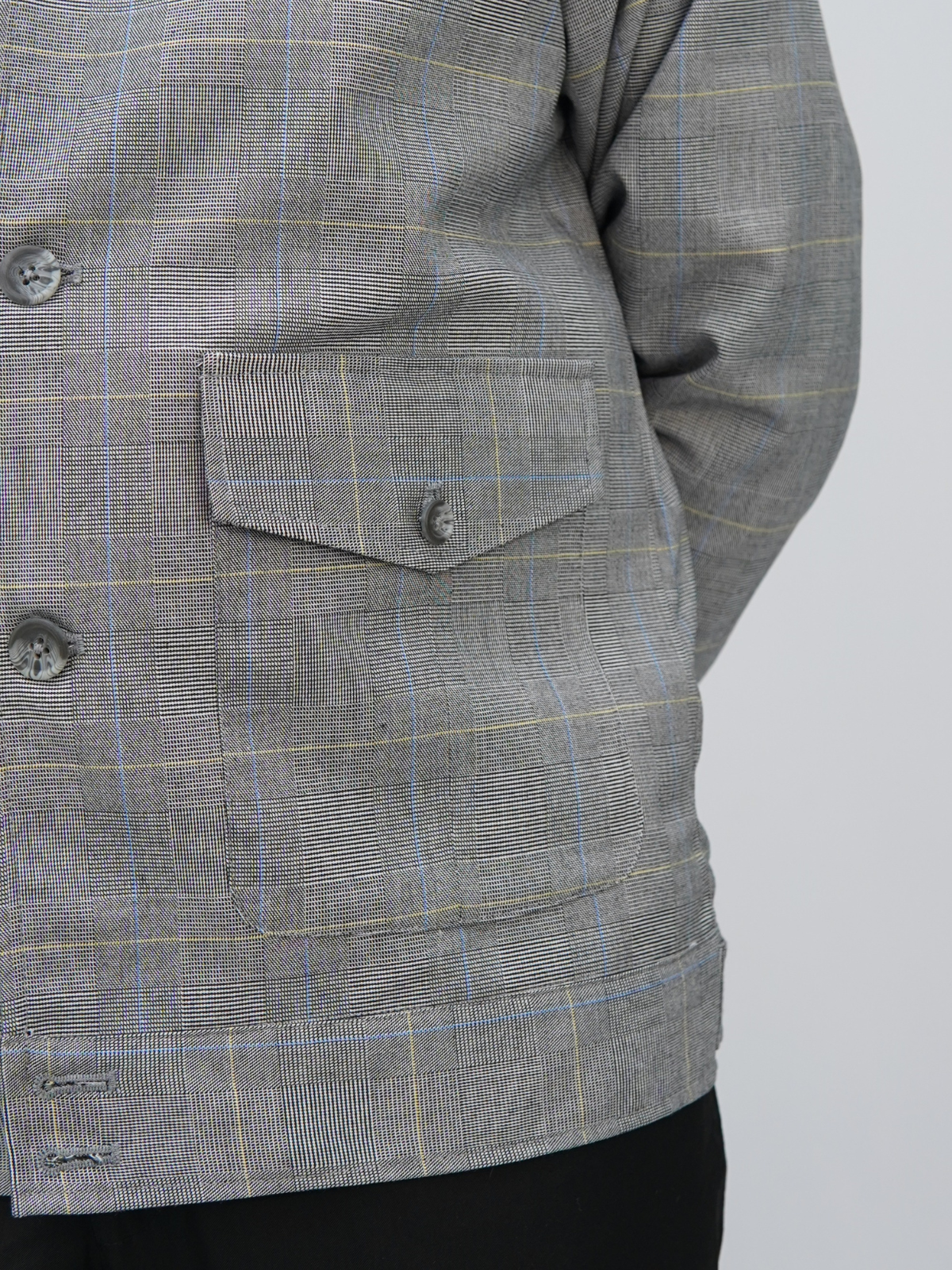 Light Grey Check Bomber Jacket