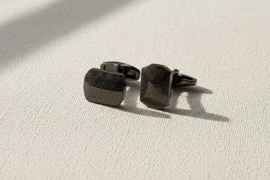 Graphite Tessellation Cufflinks – Gunmetal