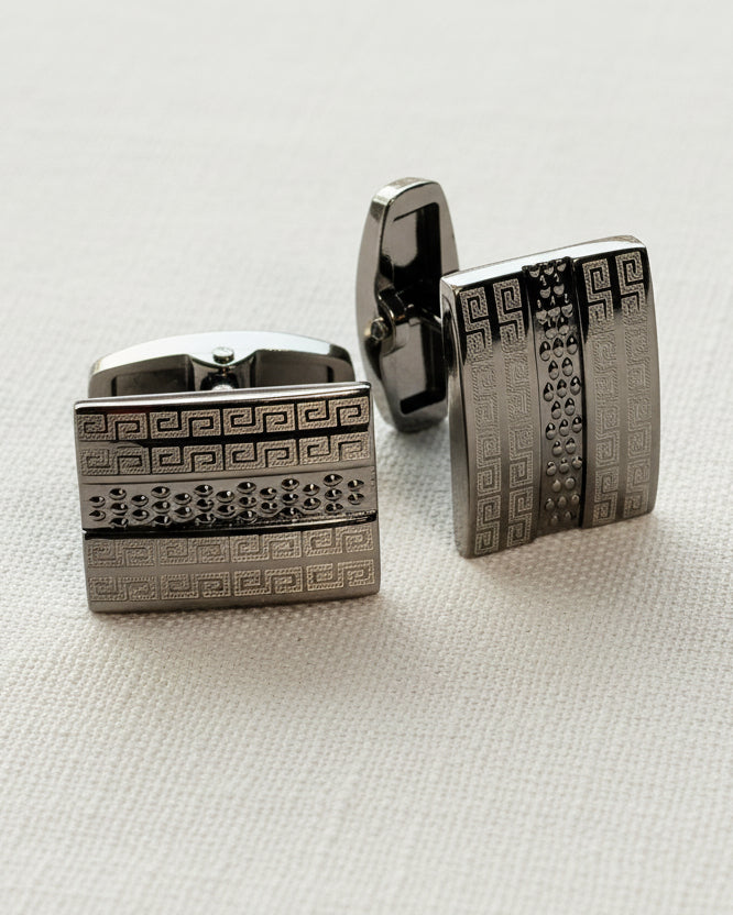 Imperial Grid Cufflinks – Gunmetal
