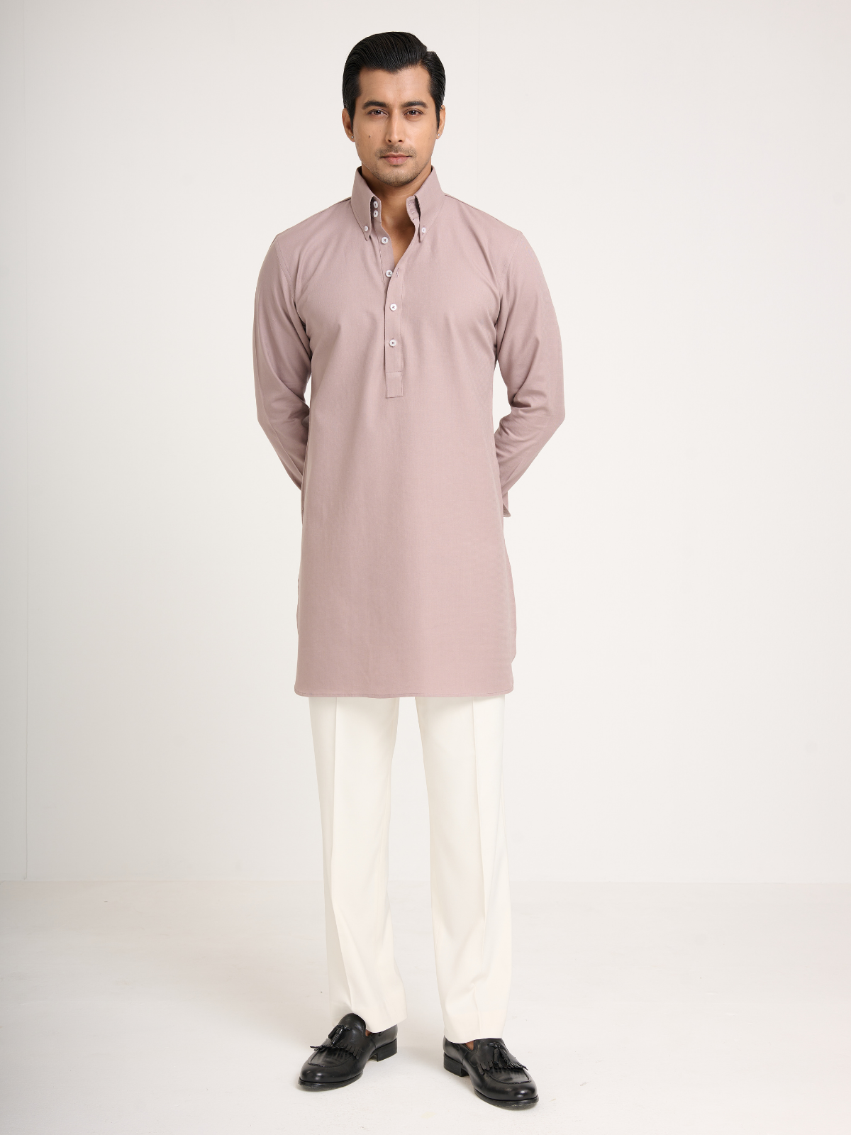 Mauve Button Down Kurta
