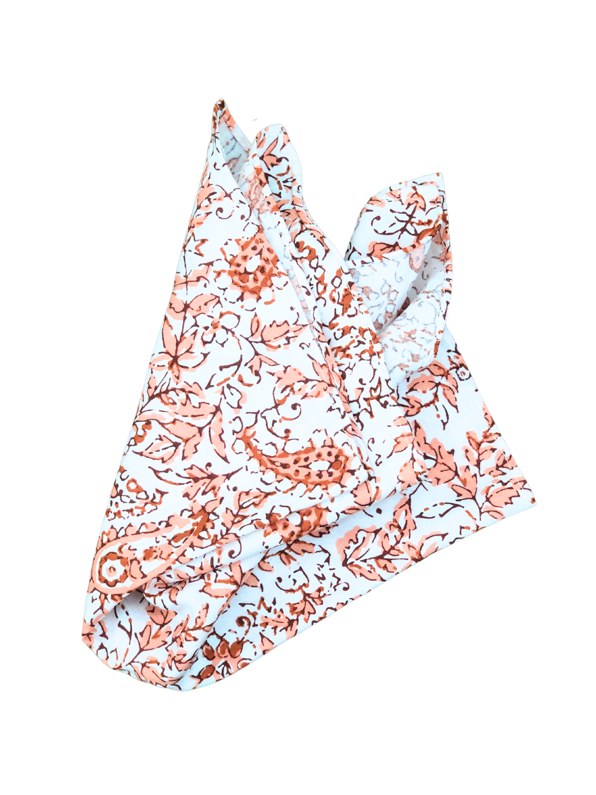 Peach Floral Pocket Square