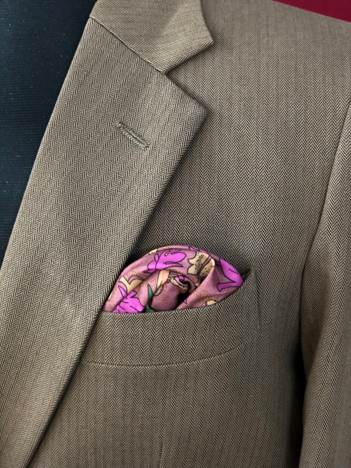 Floral Magenta Pocket Square