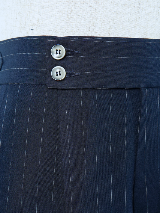 Navy Striped Formal Trouser