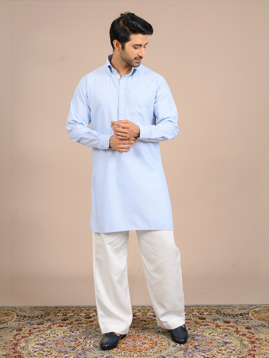 Sky Short Button Down Kurta