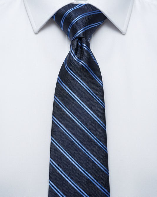 Navy & Sky Regimental Stripe Tie