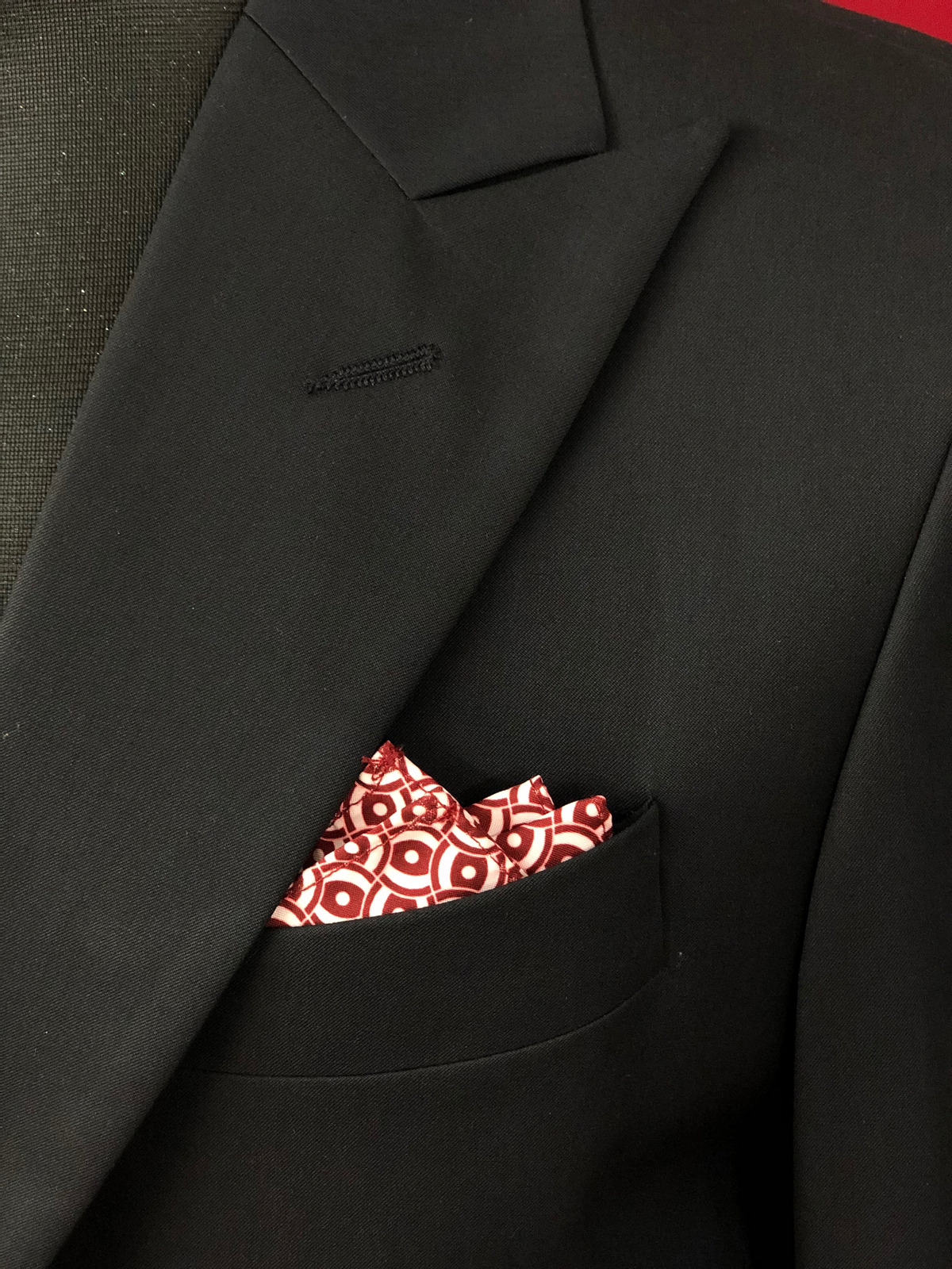 Red Pattern Pocket Square