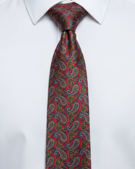 Crimson Paisley Silk Tie