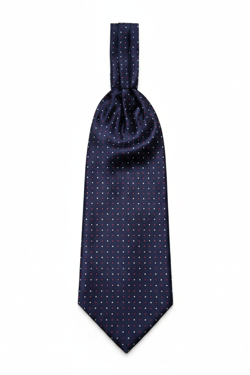 Navy Multi Color Micro Dot Ascot