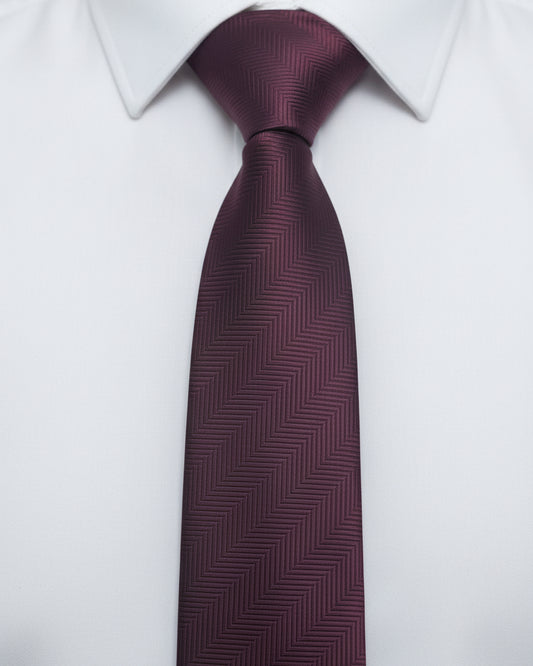 Burgundy Chevron Silk Tie