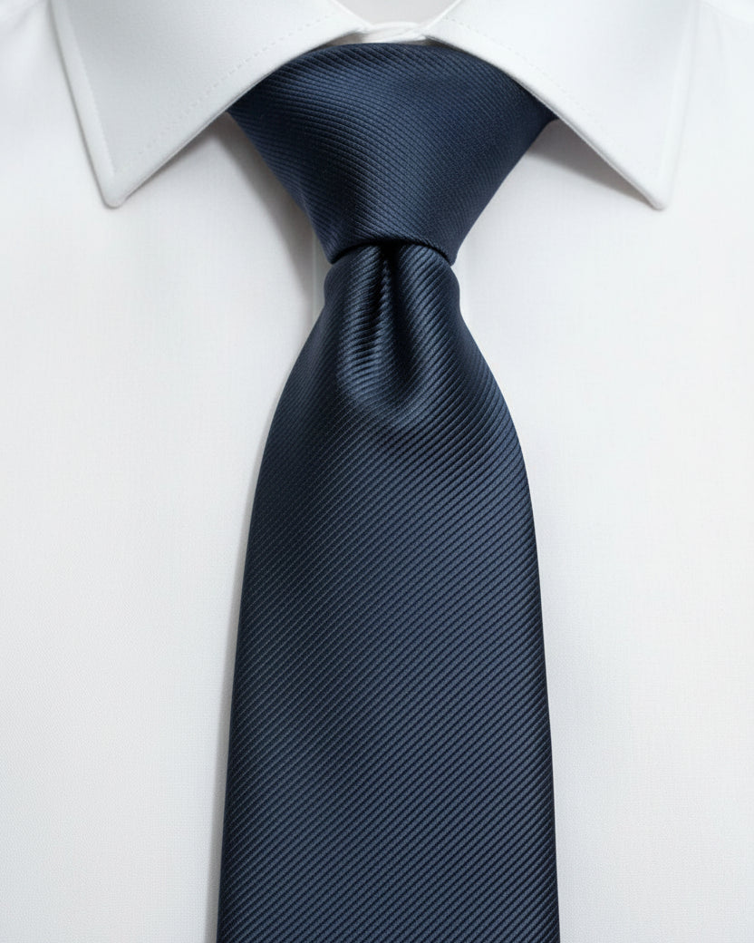 Steel Blue Twill Silk Tie