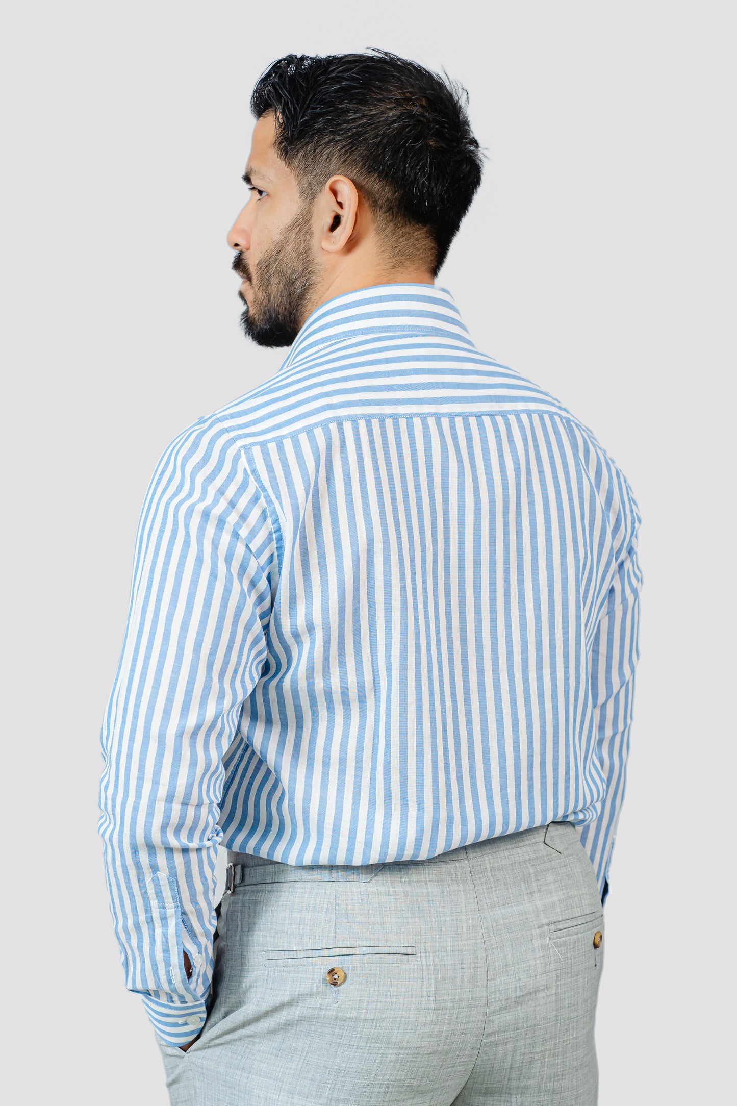 Sky Blue Bengal Stripe Formal Shirt