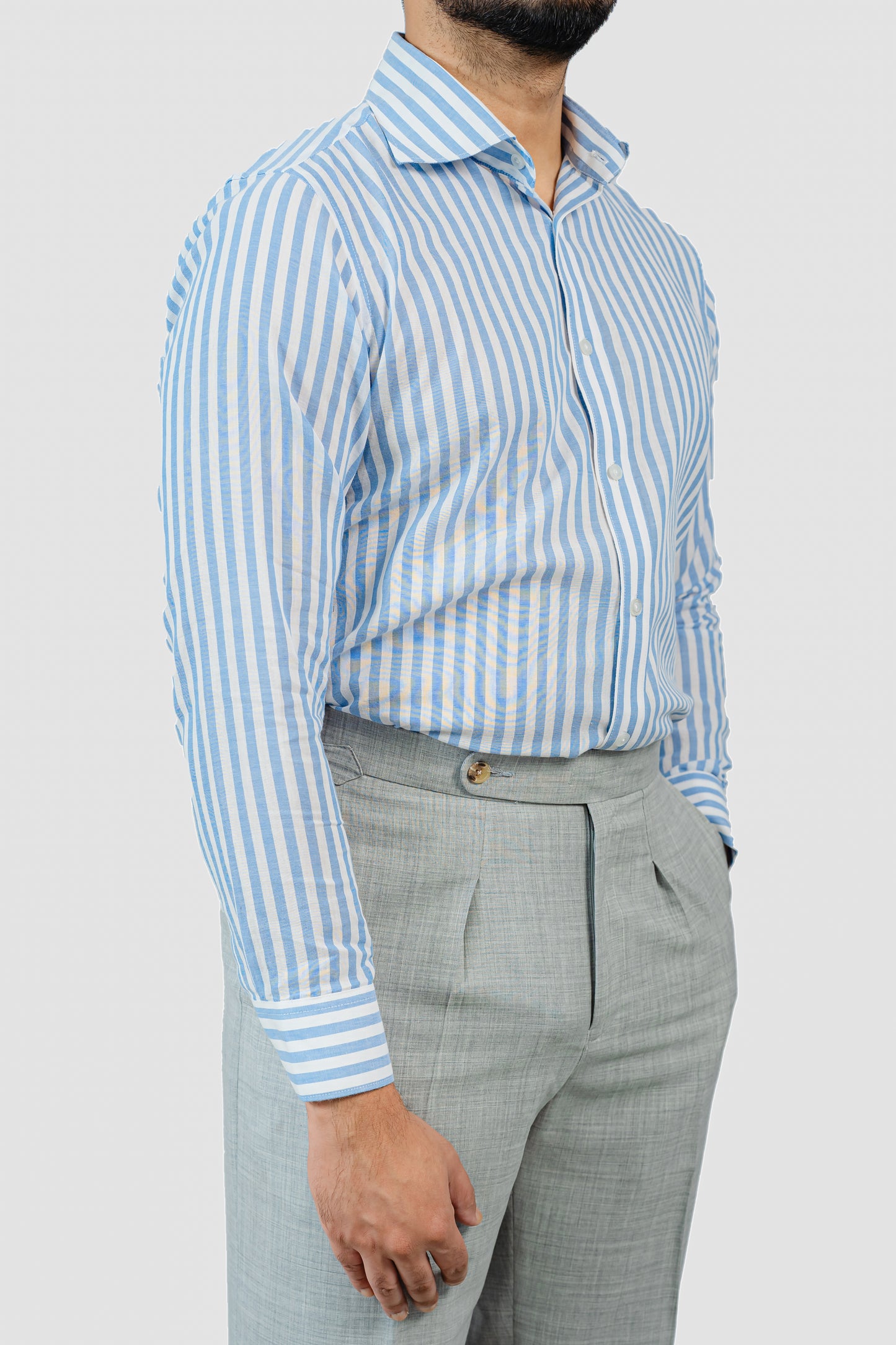 Sky Blue Bengal Stripe Formal Shirt