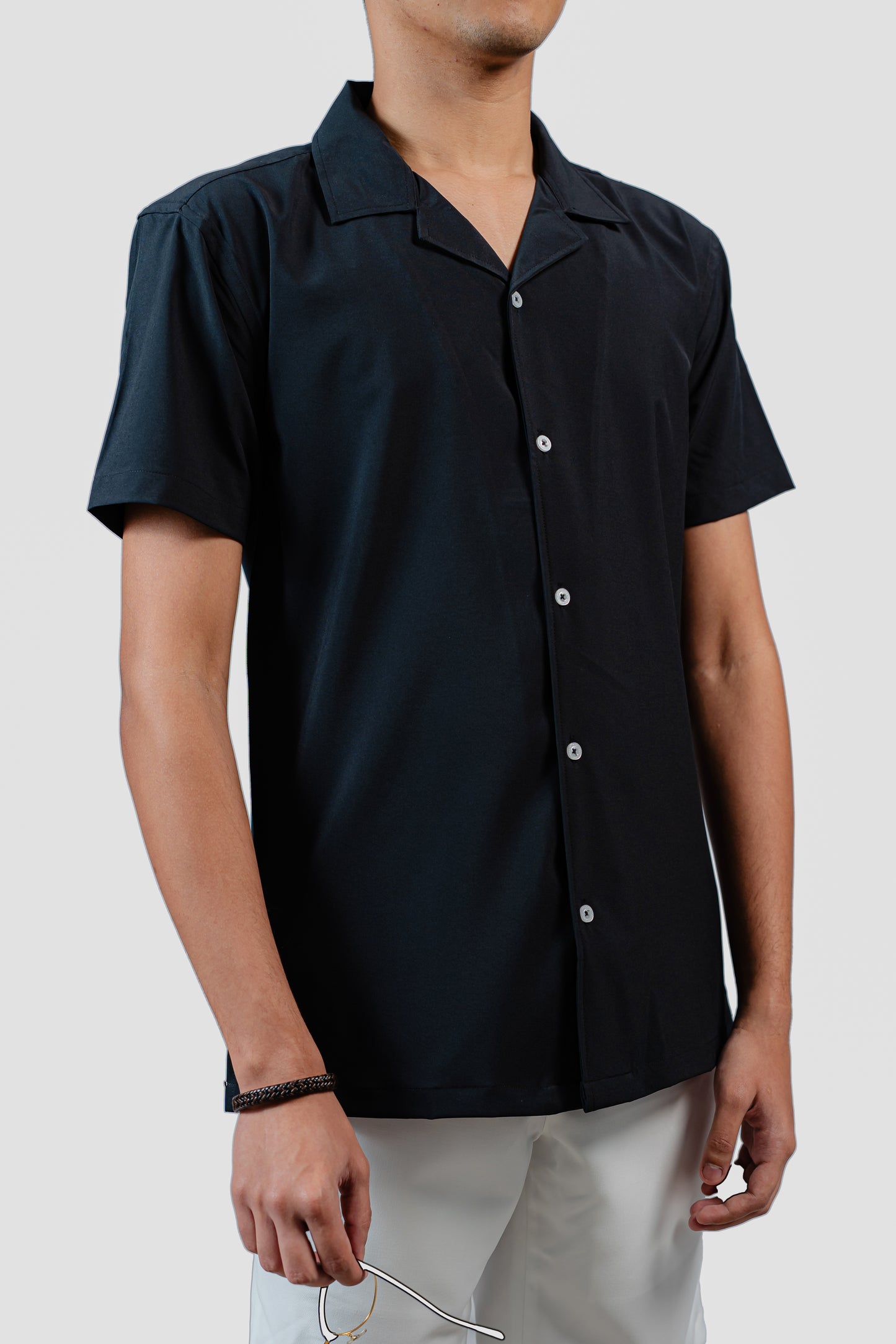 Black Cuban Half Shirt