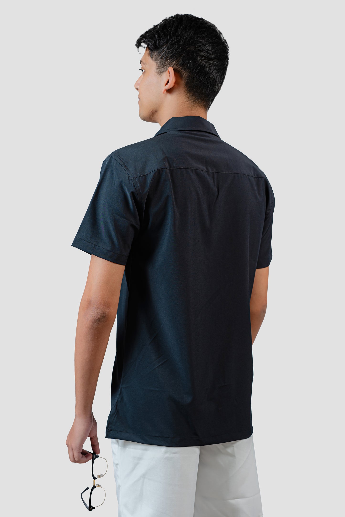 Black Cuban Half Shirt