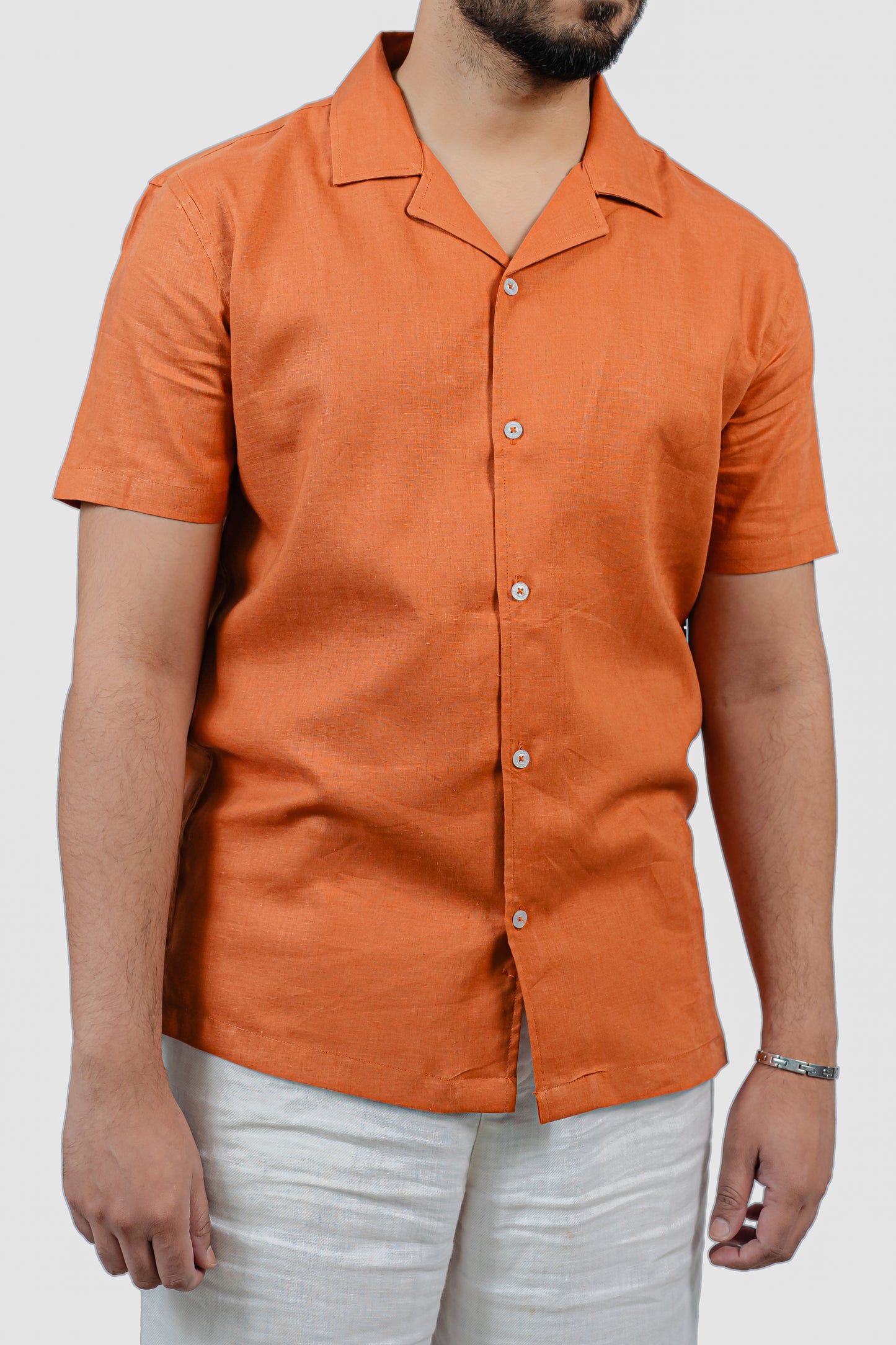 Terracotta Cuban Half Shirt