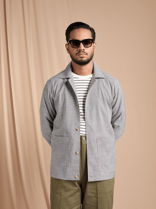 Grey Check Shacket