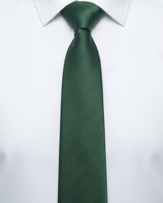 Emerald Chevron Silk Tie