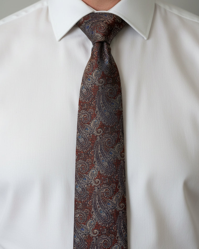 Rust Vintage Paisley Tie