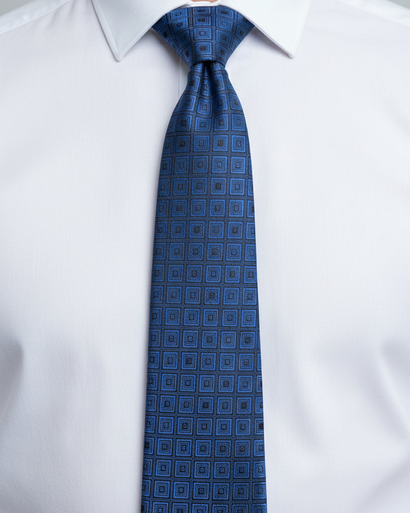 Azure Mosaic Tie