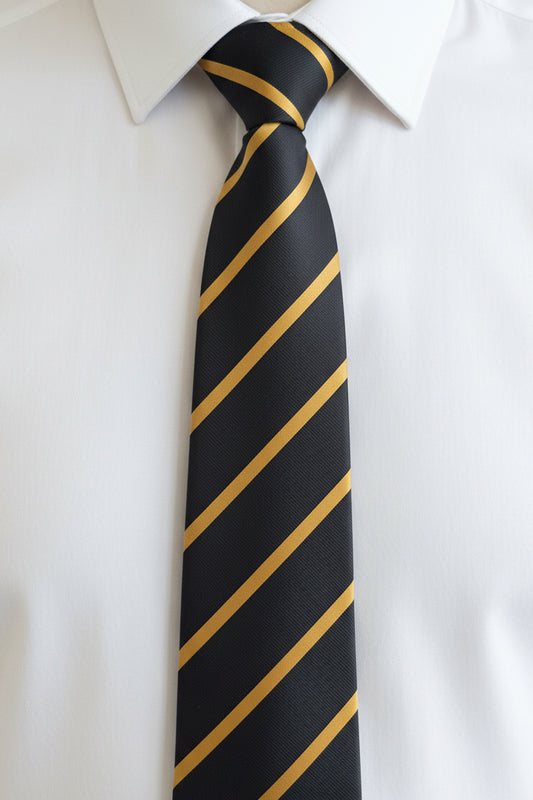 Charcoal Gold Regimental Stripe Tie