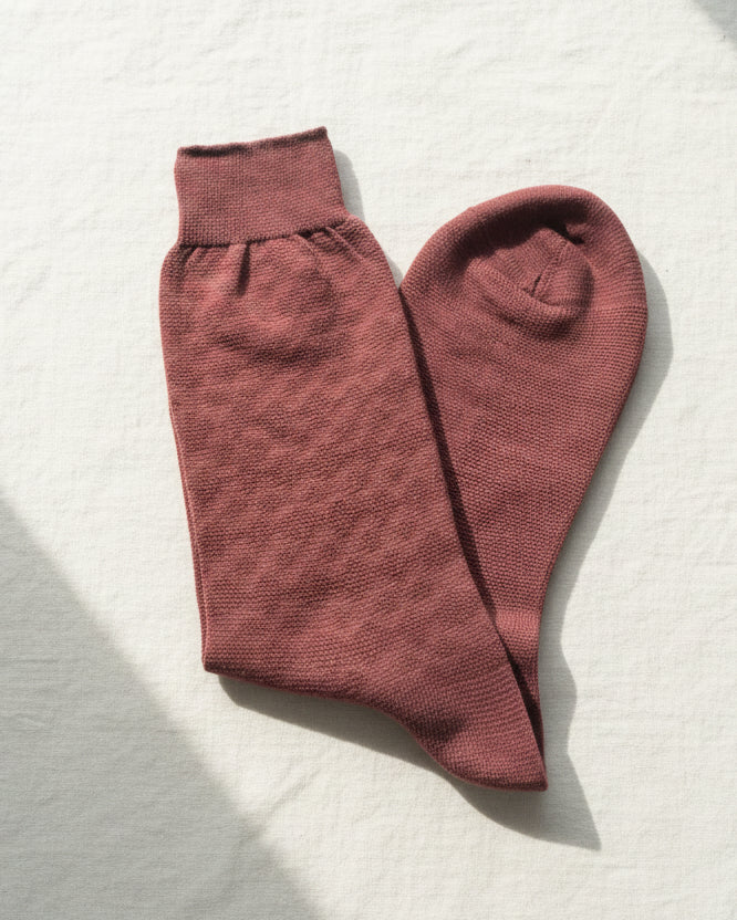 Textured Cotton Socks – Dusty Rose