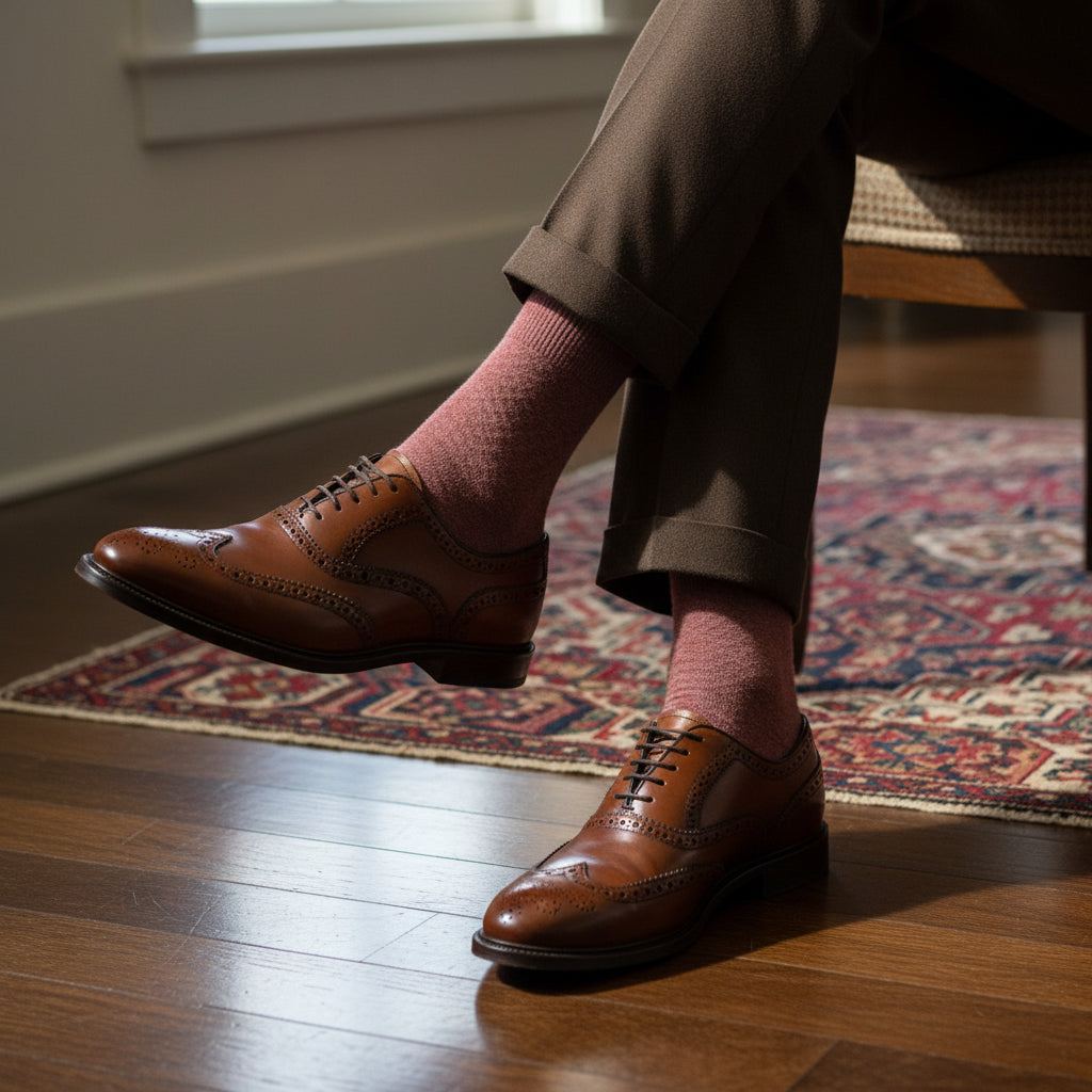 Textured Cotton Socks – Dusty Rose