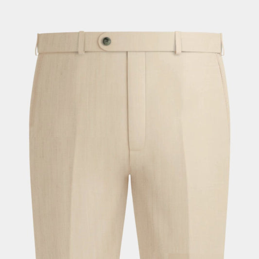 Beige Belt Loop Formal Trouser