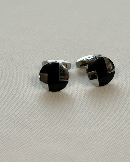 Onyx Split Disc Cufflinks
