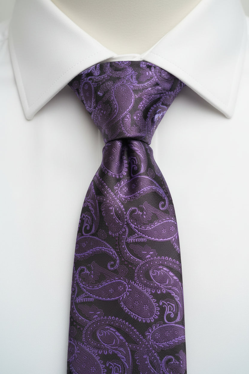 Imperial Purple Paisley Silk Tie