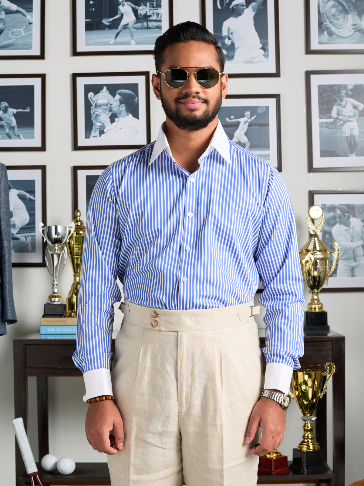 Winchester Royal Blue Stripe Formal Shirt