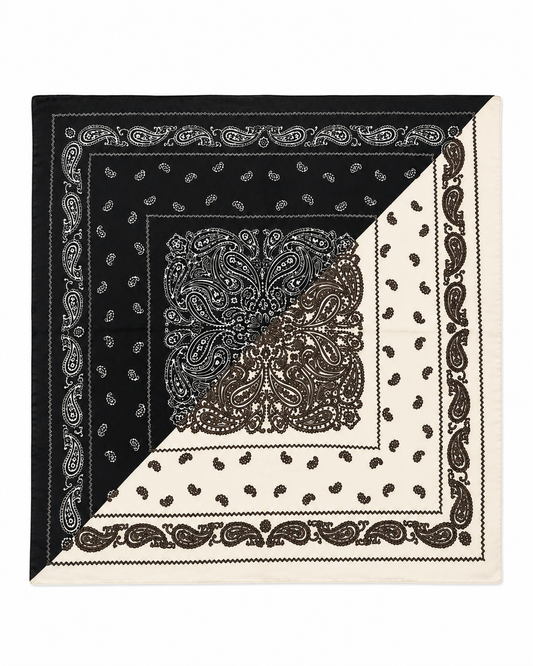 Noir Ivory Paisley Bandana