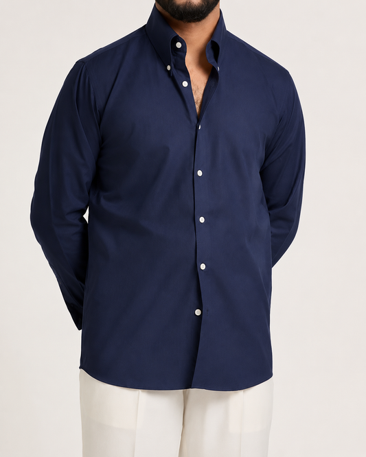 Navy Button Down Formal Shirt