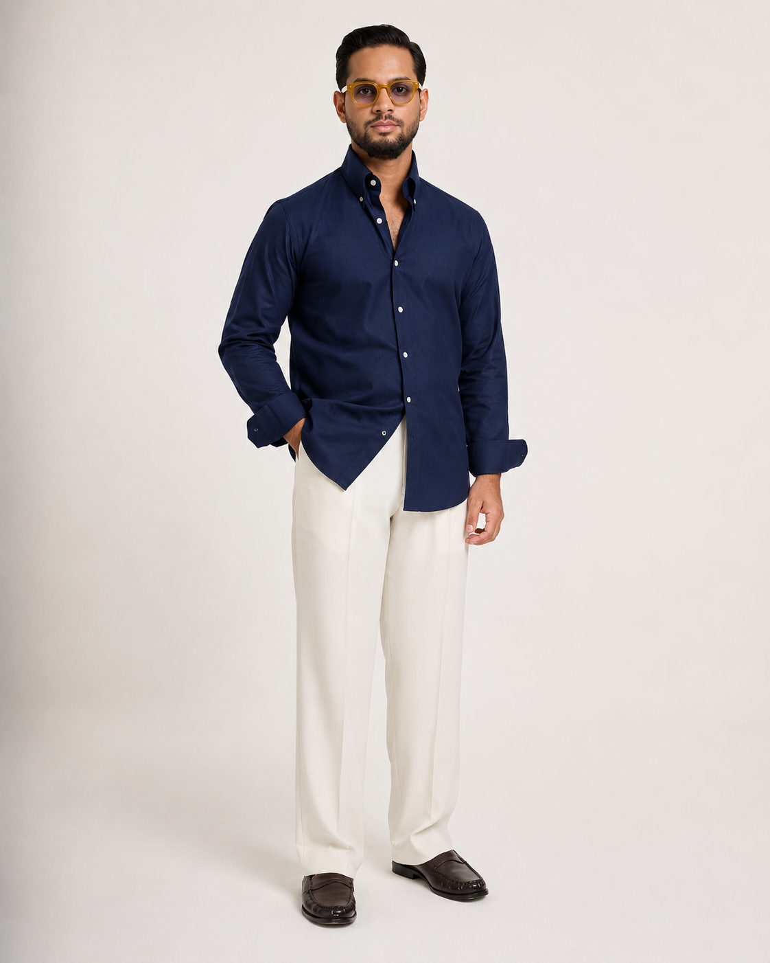 Navy Button Down Formal Shirt