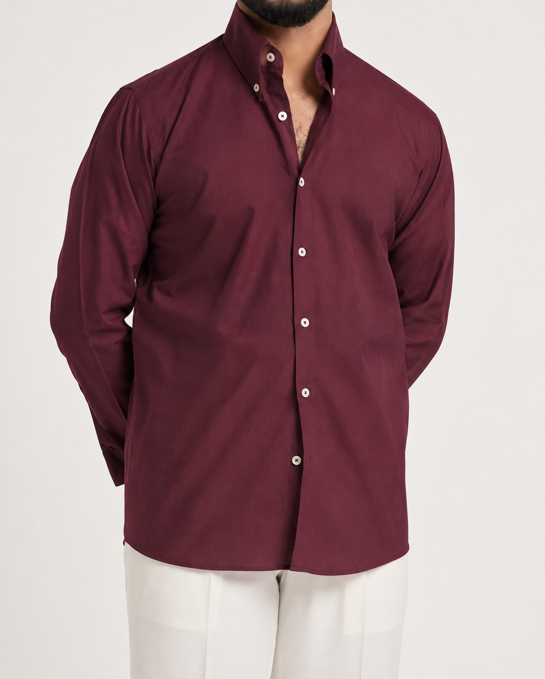 Burgundy Button Down Formal Shirt