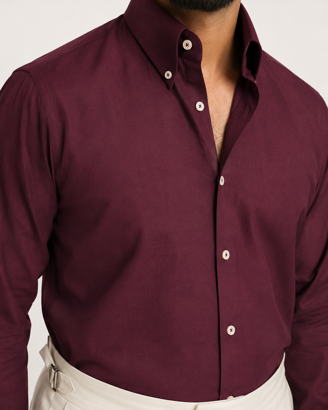 Burgundy Button Down Formal Shirt