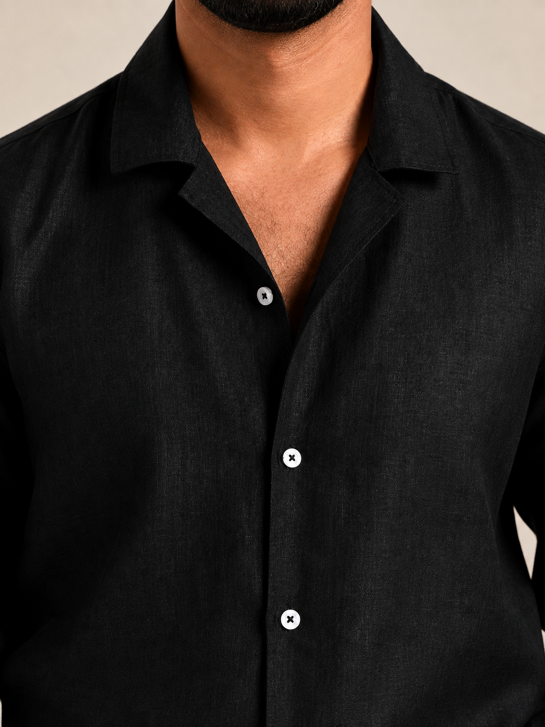 Black full sleeve cuban