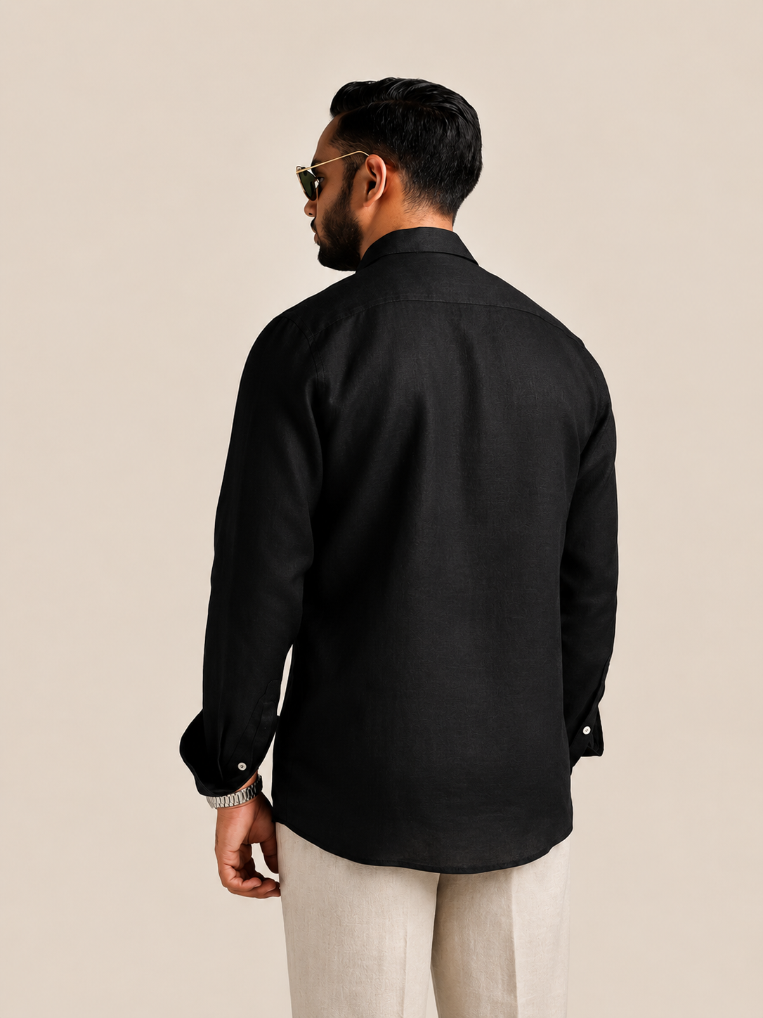 Black full sleeve cuban
