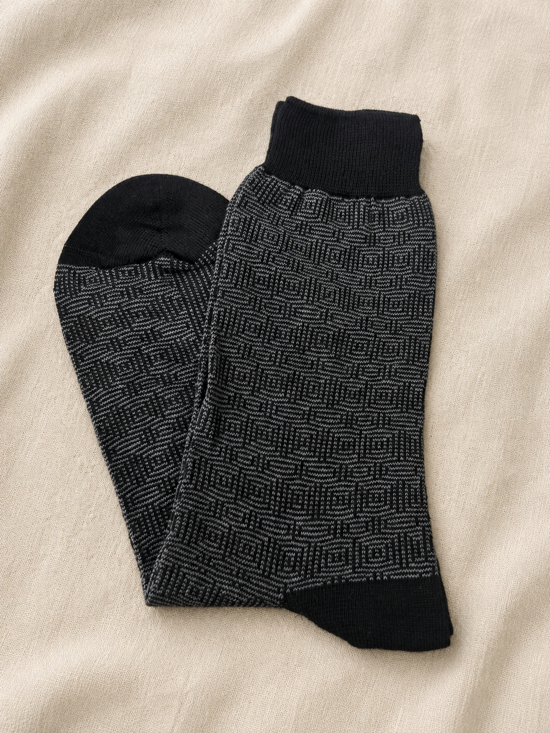 Geometric Black Socks