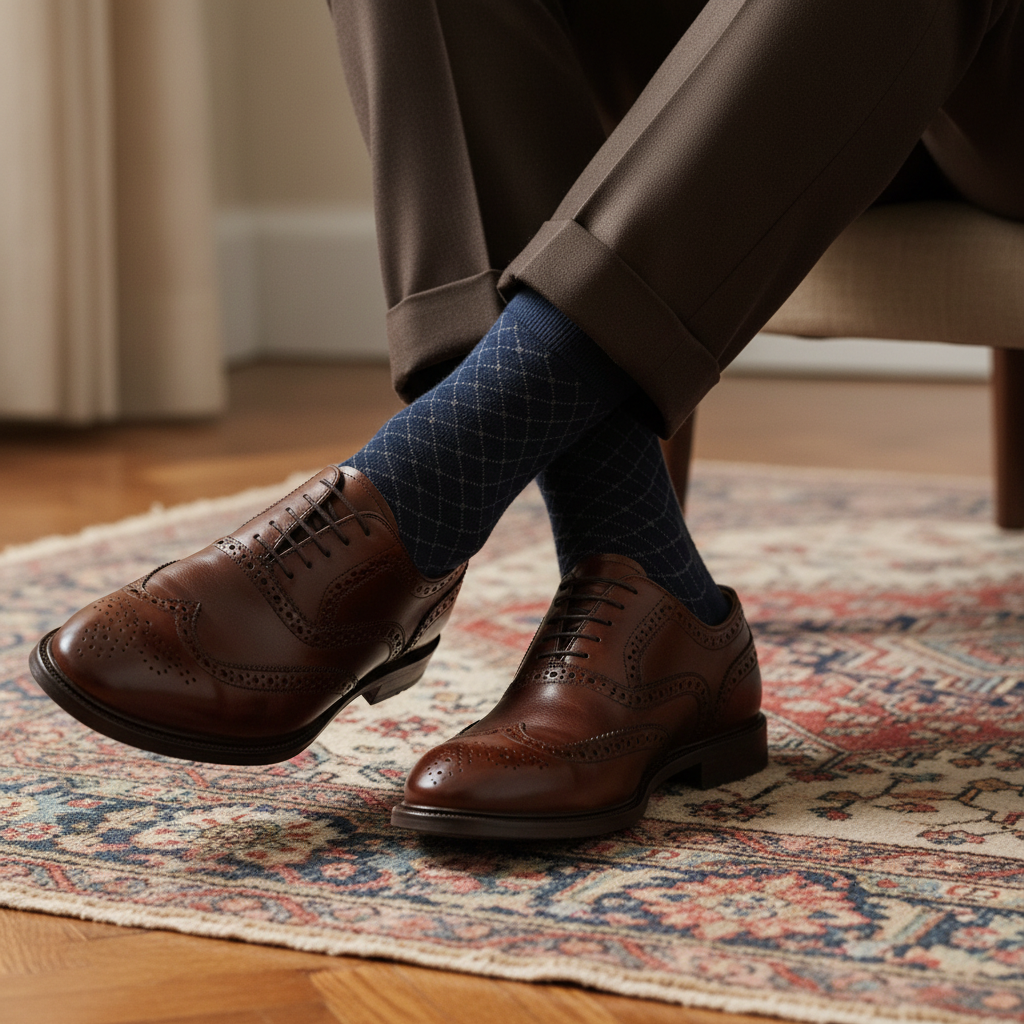 Midnight Argyle Socks