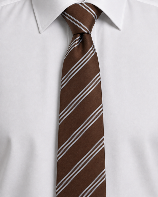 Regent Brown Triple-Stripe Tie