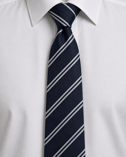 Regent Navy Double-Stripe Tie