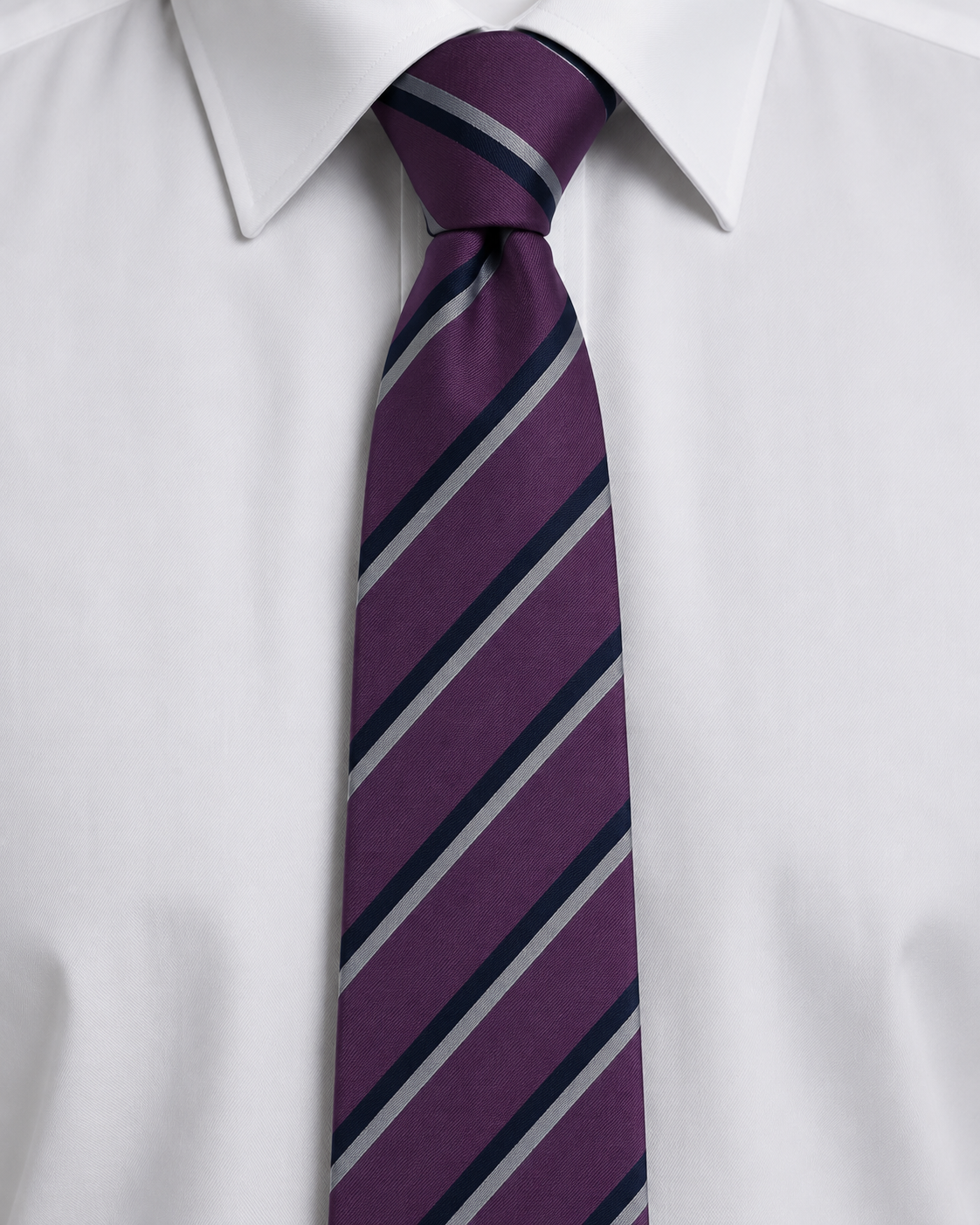 Mayfair Plum Stripe Tie