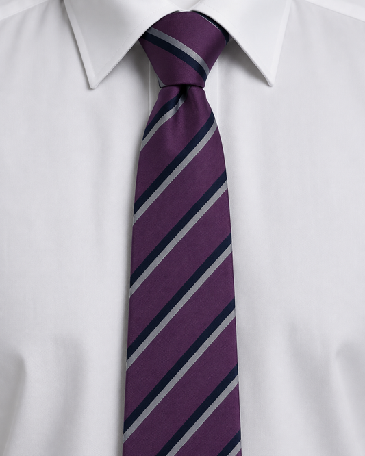 Mayfair Plum Stripe Tie