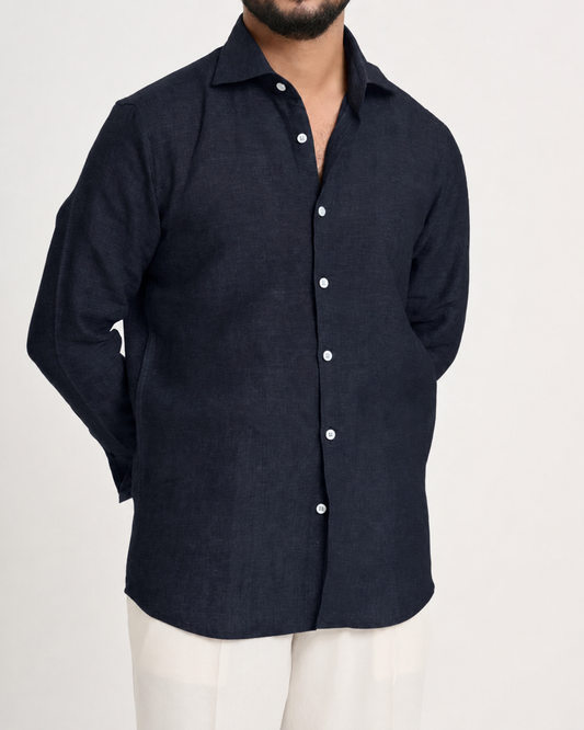 Dark Navy Linen Shirt