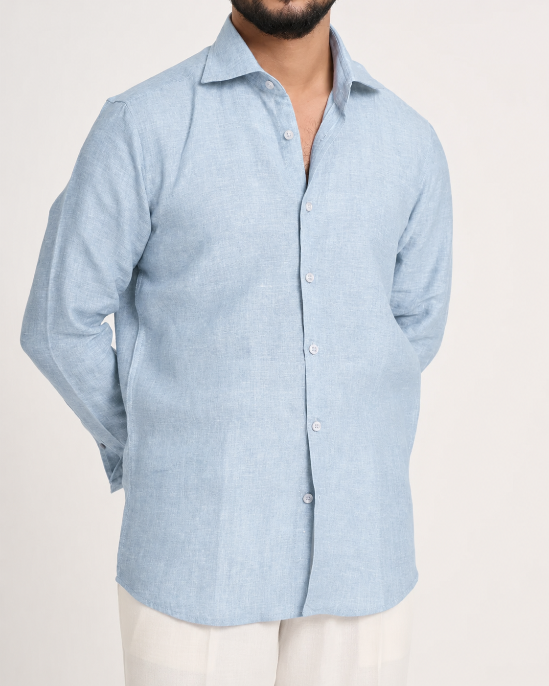 Breeze Blue Linen Shirt