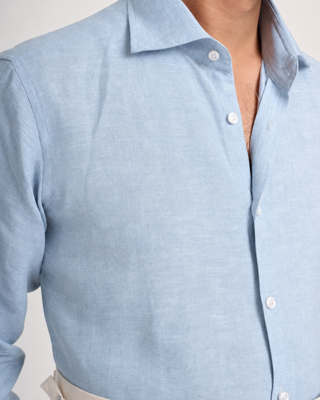 Breeze Blue Linen Shirt